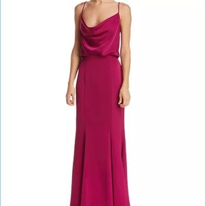 Prom Berry Satin Gown